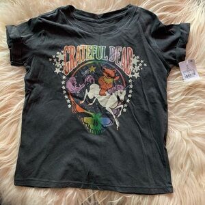 Grateful Dead | Junk Food size 6 unicorn dancing bear rainbow top